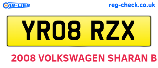 YR08RZX are the vehicle registration plates.