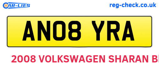 AN08YRA are the vehicle registration plates.