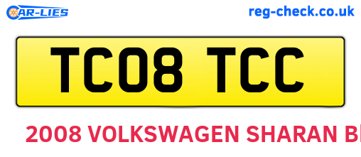 TC08TCC are the vehicle registration plates.