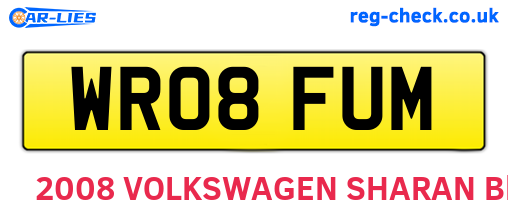 WR08FUM are the vehicle registration plates.