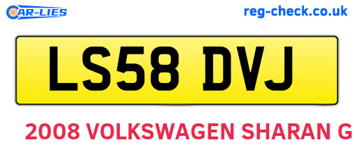 LS58DVJ are the vehicle registration plates.