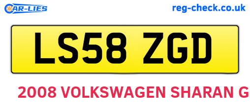 LS58ZGD are the vehicle registration plates.