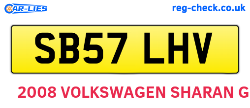 SB57LHV are the vehicle registration plates.
