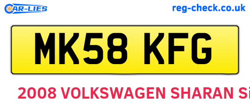 MK58KFG are the vehicle registration plates.