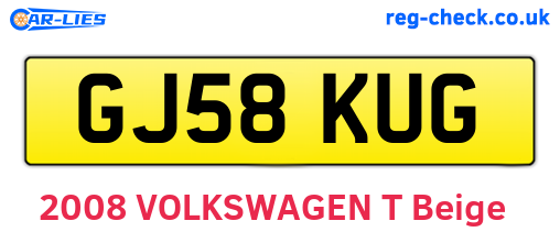 GJ58KUG are the vehicle registration plates.