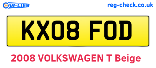 KX08FOD are the vehicle registration plates.