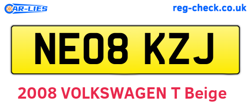 NE08KZJ are the vehicle registration plates.