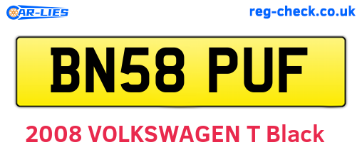 BN58PUF are the vehicle registration plates.