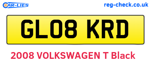GL08KRD are the vehicle registration plates.