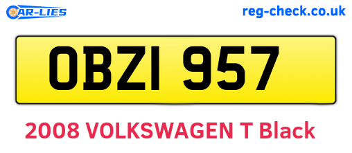 OBZ1957 are the vehicle registration plates.