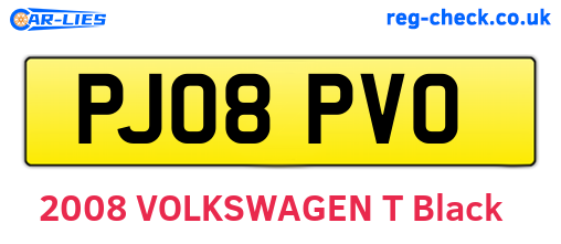 PJ08PVO are the vehicle registration plates.