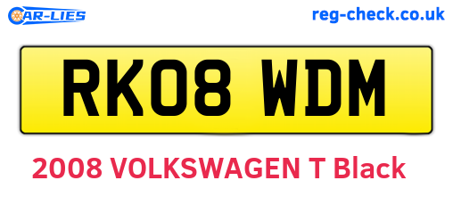 RK08WDM are the vehicle registration plates.