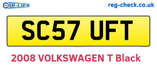 SC57UFT are the vehicle registration plates.