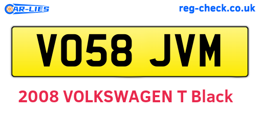 VO58JVM are the vehicle registration plates.