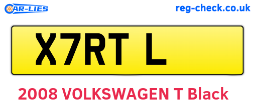X7RTL are the vehicle registration plates.
