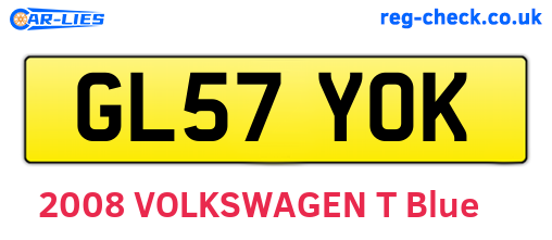 GL57YOK are the vehicle registration plates.