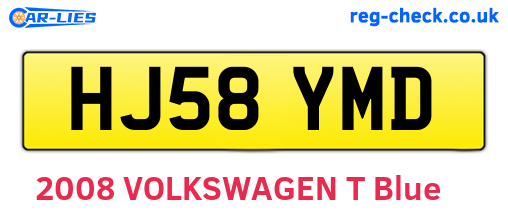 HJ58YMD are the vehicle registration plates.
