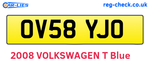 OV58YJO are the vehicle registration plates.