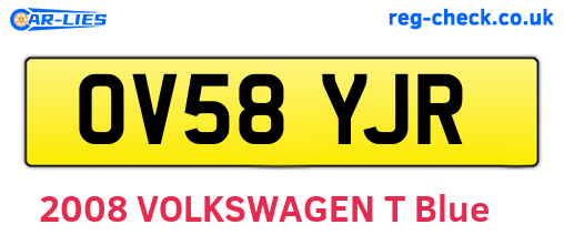 OV58YJR are the vehicle registration plates.