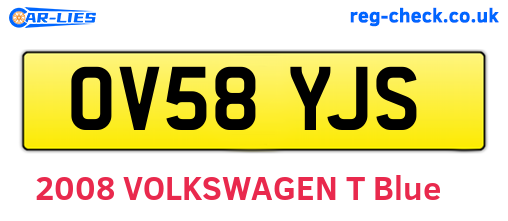 OV58YJS are the vehicle registration plates.