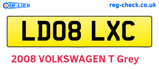LD08LXC are the vehicle registration plates.