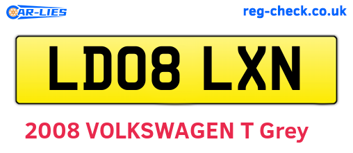LD08LXN are the vehicle registration plates.