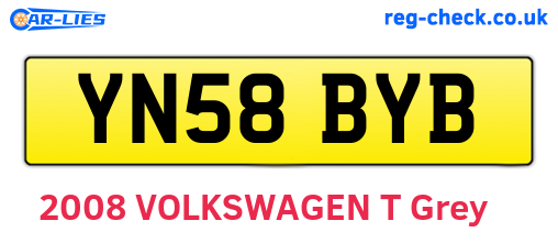 YN58BYB are the vehicle registration plates.