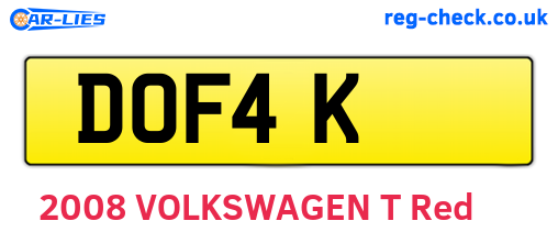 DOF4K are the vehicle registration plates.