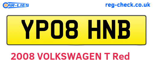 YP08HNB are the vehicle registration plates.