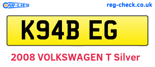 K94BEG are the vehicle registration plates.