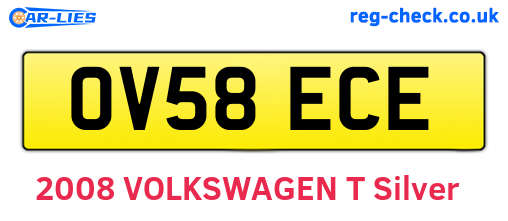 OV58ECE are the vehicle registration plates.