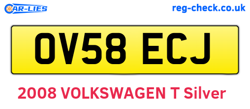 OV58ECJ are the vehicle registration plates.