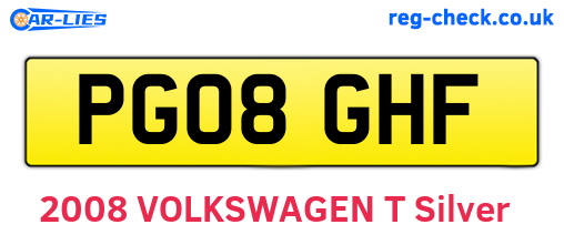PG08GHF are the vehicle registration plates.