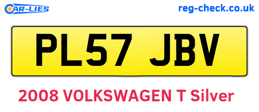 PL57JBV are the vehicle registration plates.