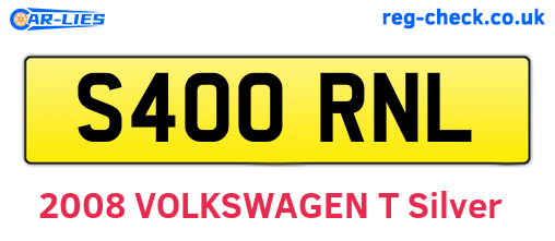 S400RNL are the vehicle registration plates.