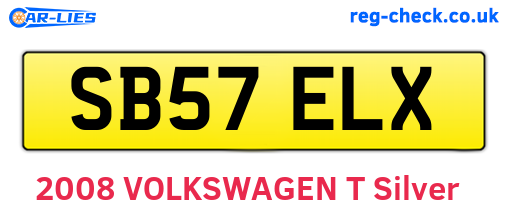SB57ELX are the vehicle registration plates.