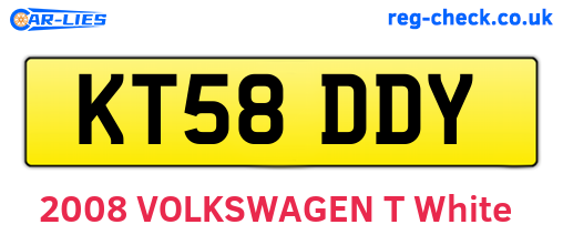 KT58DDY are the vehicle registration plates.