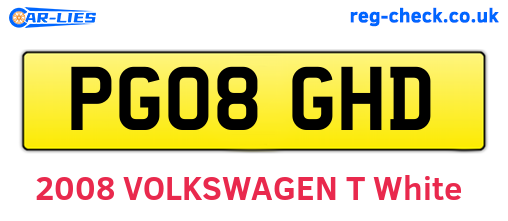 PG08GHD are the vehicle registration plates.