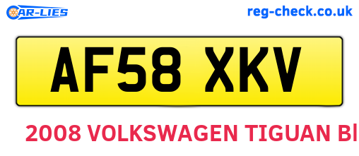 AF58XKV are the vehicle registration plates.