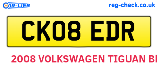 CK08EDR are the vehicle registration plates.