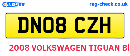 DN08CZH are the vehicle registration plates.