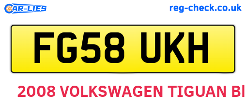 FG58UKH are the vehicle registration plates.