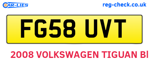FG58UVT are the vehicle registration plates.