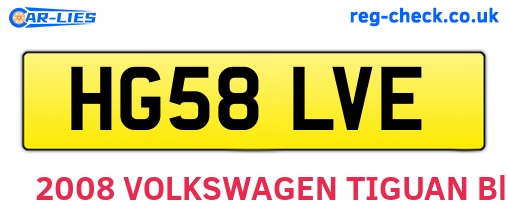 HG58LVE are the vehicle registration plates.
