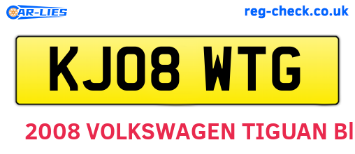 KJ08WTG are the vehicle registration plates.