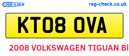 KT08OVA are the vehicle registration plates.