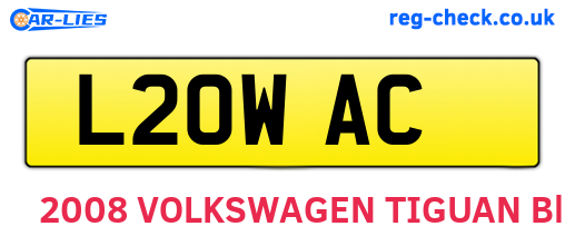 L20WAC are the vehicle registration plates.