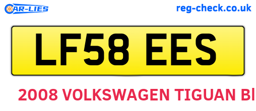 LF58EES are the vehicle registration plates.