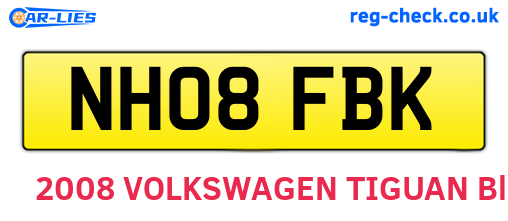 NH08FBK are the vehicle registration plates.