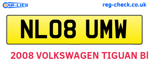 NL08UMW are the vehicle registration plates.